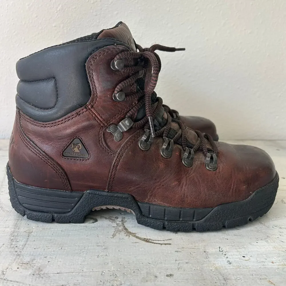 Vintage Rocky 6114 Steel Toe Waterproof Leather Work Boots hiking outdoor 9.5 W